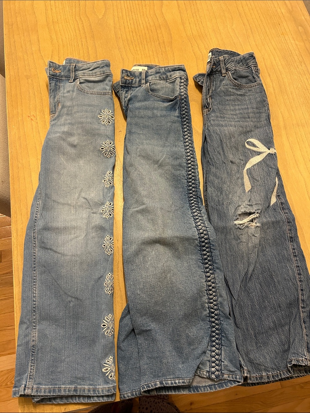 abercrombie kids Light Blue and Medium Blue Girls' Jeans Trio